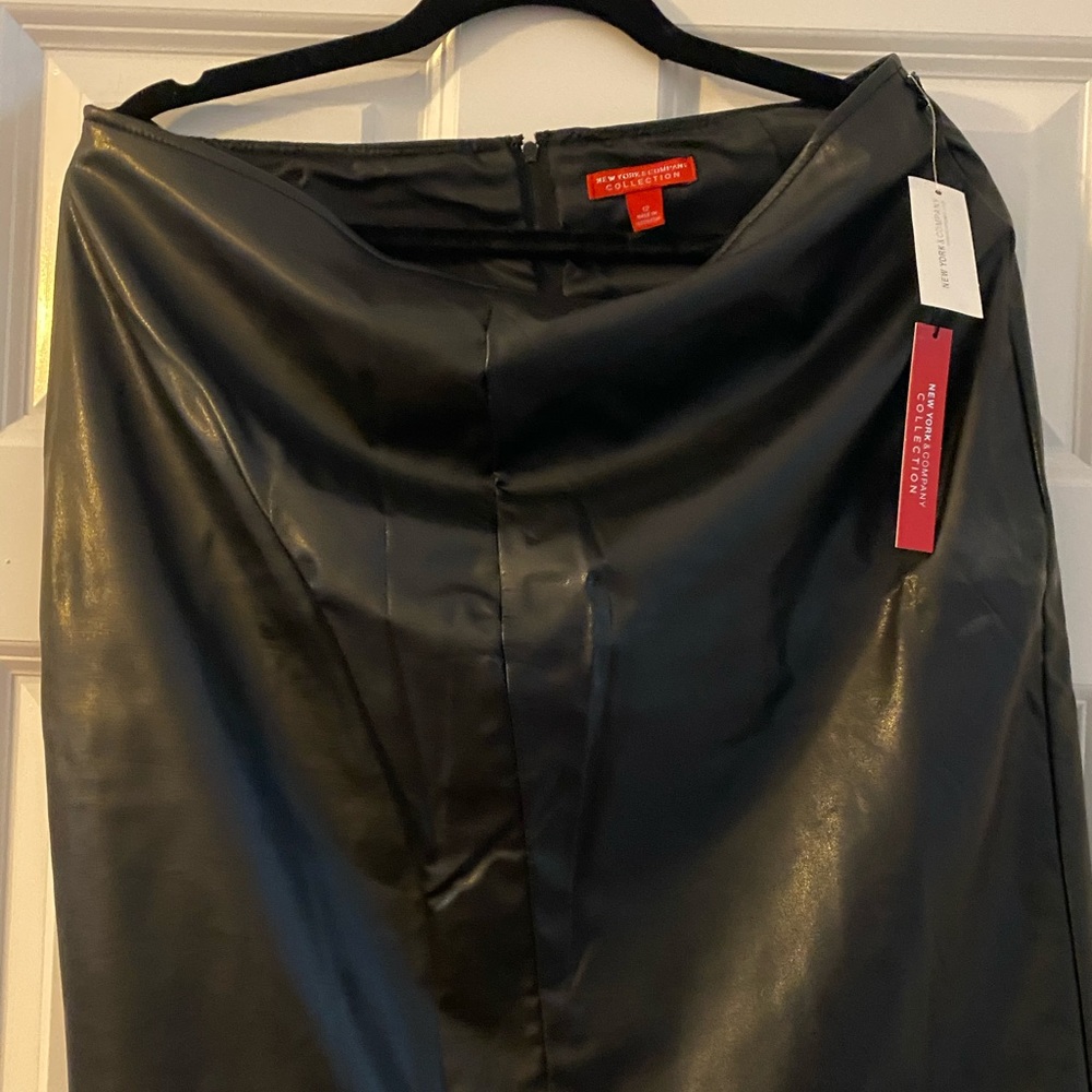 Faux leather black skirt